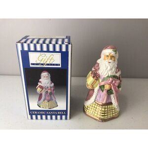 Vintage Gift Collection Ceramic Santa Bell w/Original Box Christmas